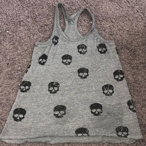 CHASER gray skull tank top